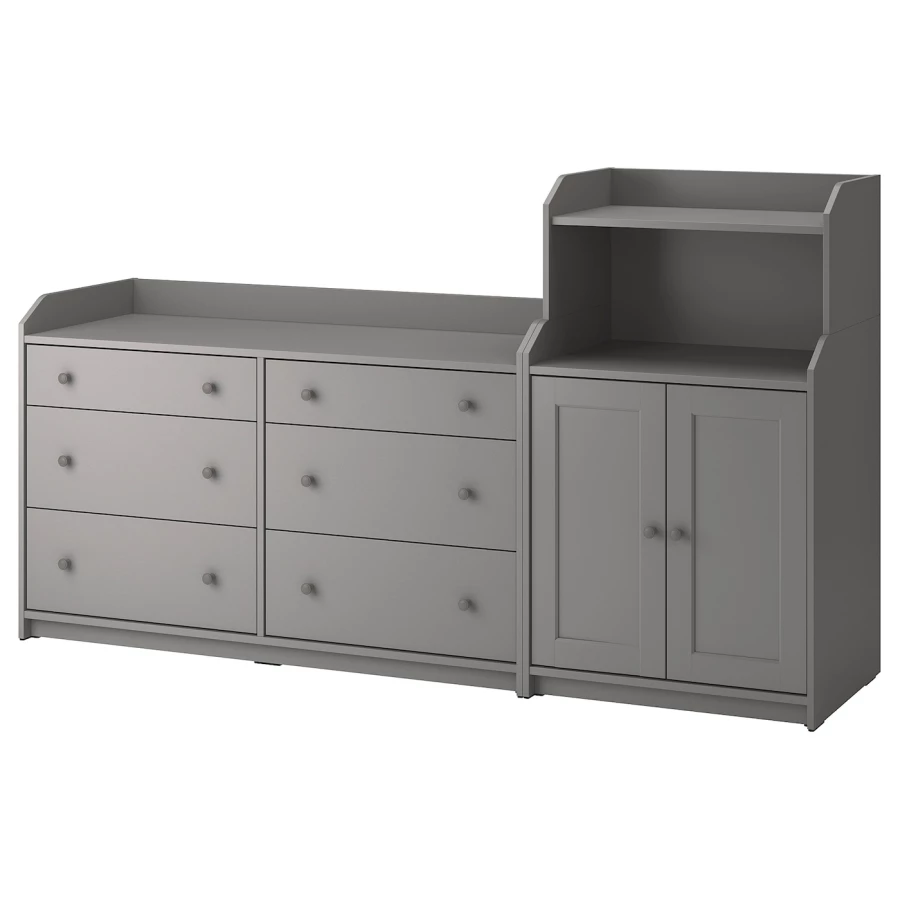 Шкаф - HAUGA IKEA/ ХАУГА ИКЕА,  208x116 см, серый (изображение №1)