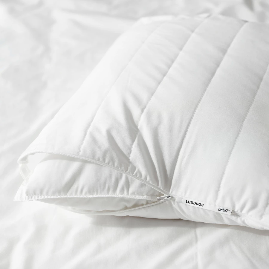 Наволочка для подушки - LUDDROS  IKEA/ ЛУДДРОС ИКЕА, 50х60 см,  белый (изображение №2)