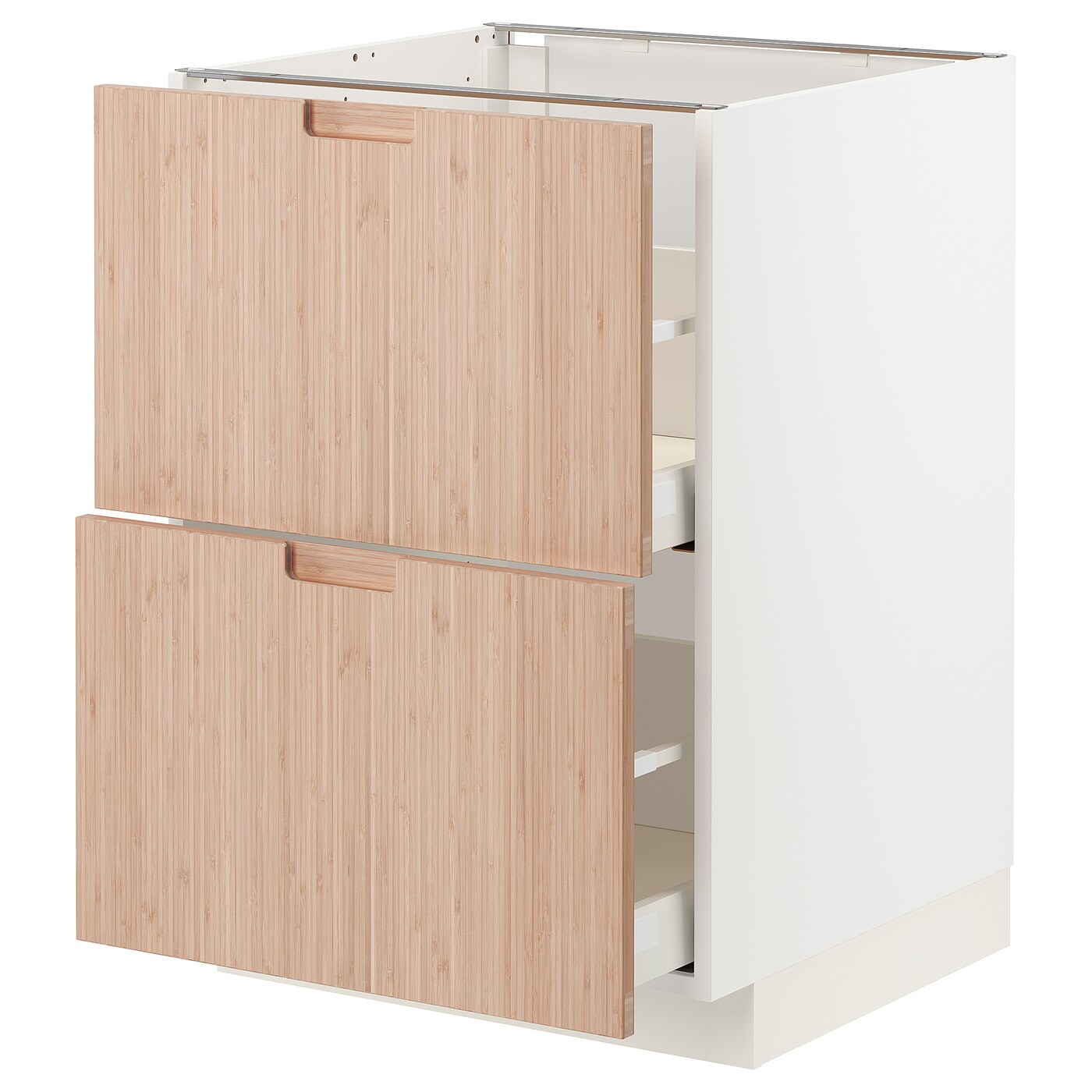Напольный кухонный шкаф  - IKEA METOD MAXIMERA, 88x61,6x60см, белый/светло-коричневый, МЕТОД МАКСИМЕРА ИКЕА