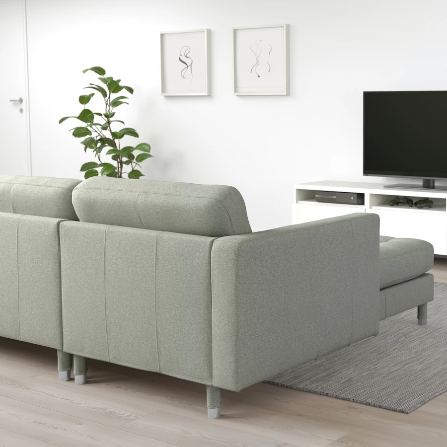 5-местный диван с шезлонгом - IKEA LANDSKRONA, 78x158x360см, светло-серый, ЛАНДСКРУНА ИКЕА (изображение №3)