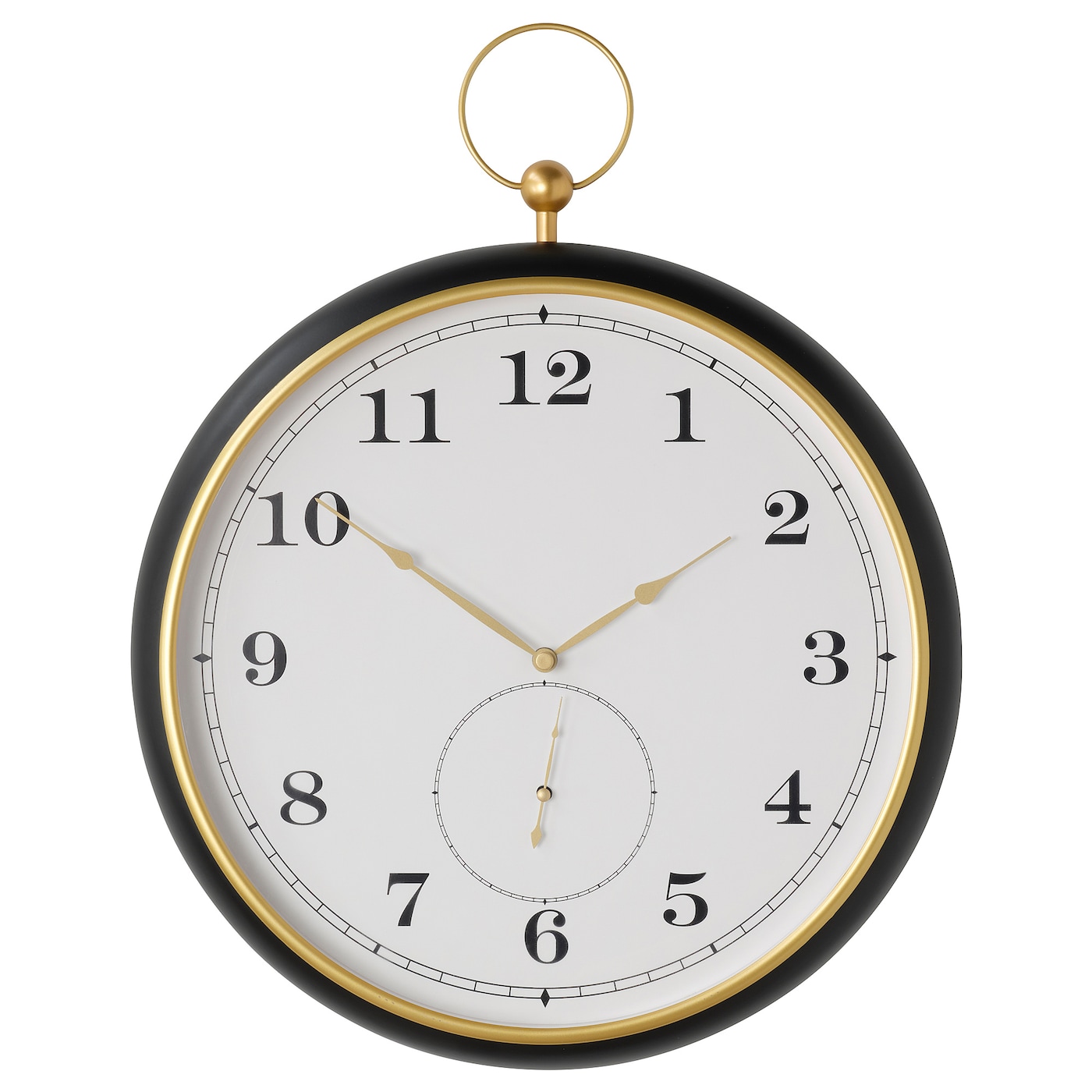Настенные часы - IKEA KUTTERSMYCKE/КУТТЕРСМИКЕ ИКЕА, 46 см, белый/черный/золотой