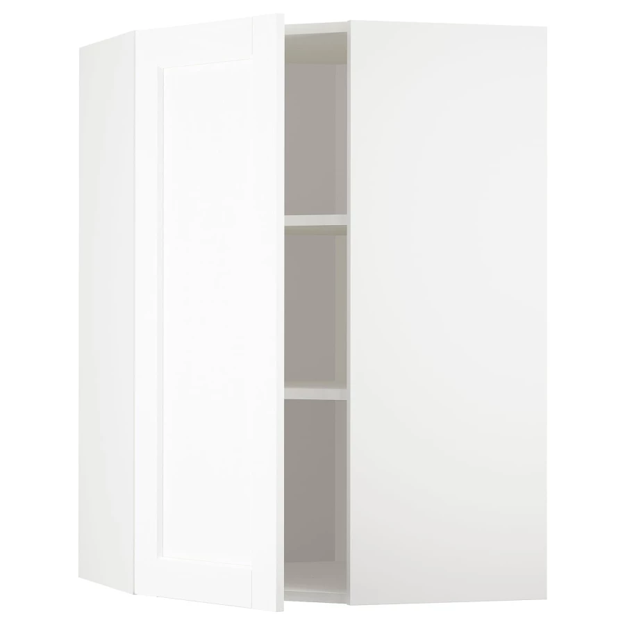 Угловой навесной шкаф с полками - METOD  IKEA/  МЕТОД ИКЕА, 100х68 см, белый (изображение №1)