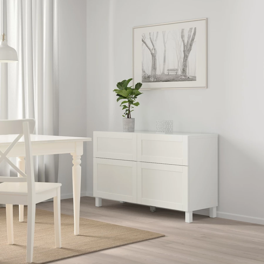 Комбинация для хранения - IKEA BESTÅ/BESTA, 120х42х74 см, белый, БЕСТО ИКЕА (изображение №6)