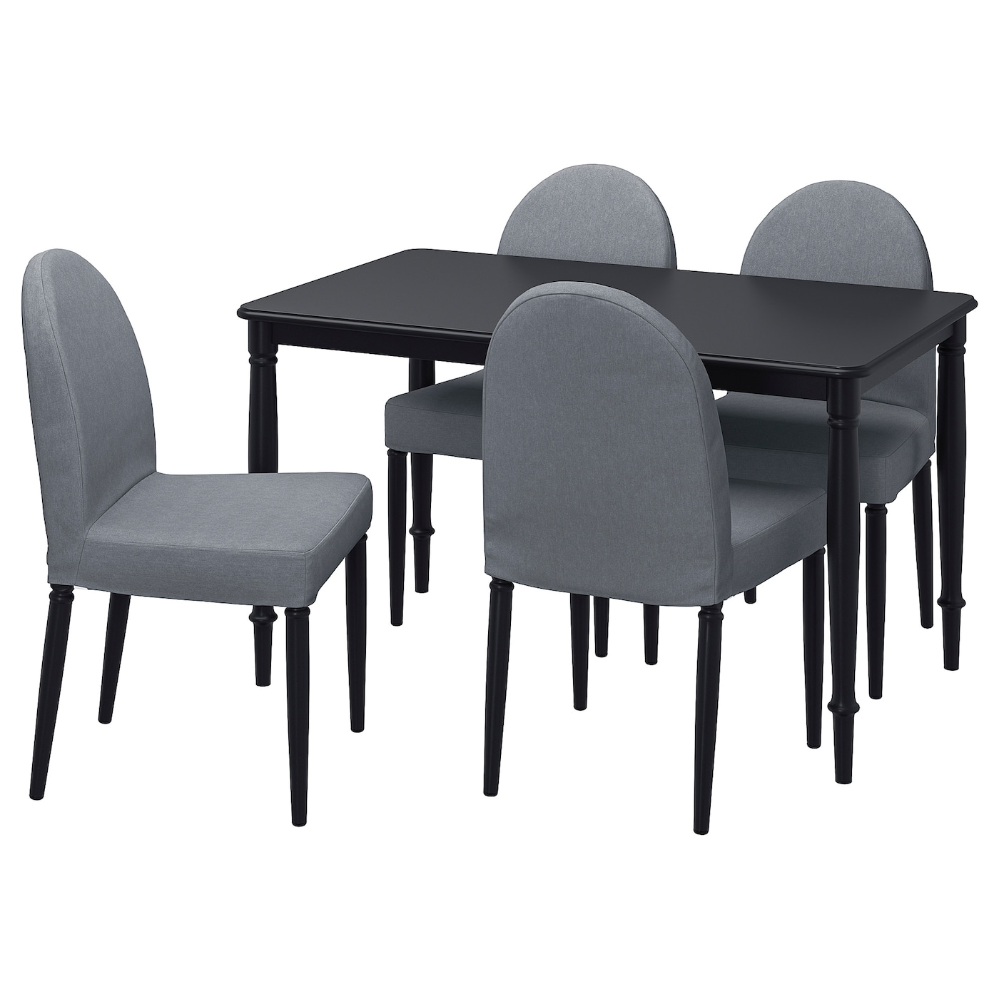 Стол и 4 стула - DANDERYD / DANDERYD IKEA/ ДАНДЕРИД ИКЕА, 130х80х75 см, черный/серый