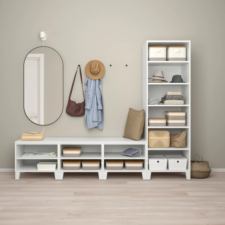 Платяной шкаф - PLATSA/IKEA/ ПЛАТСА ИКЕА,240x57x191 см, белый (изображение №3)