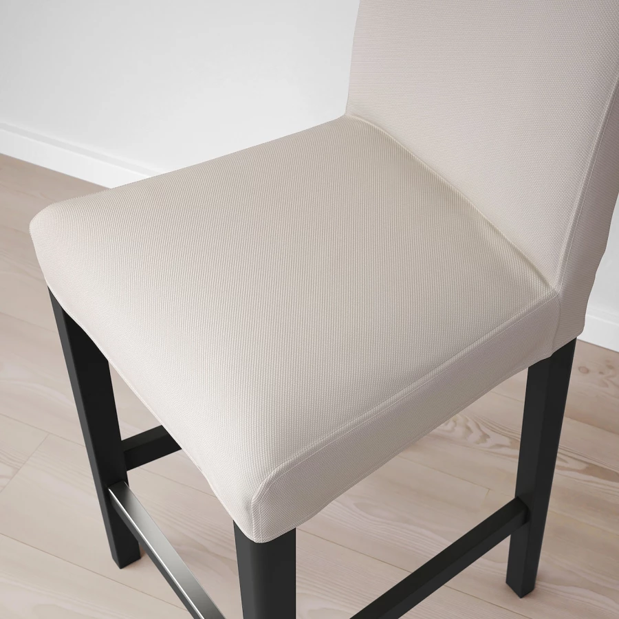 Барный стул со спинкой - BERGMUND IKEA/БЕРГМУНД ИКЕА, 97х45х48см, бежевый (изображение №5)