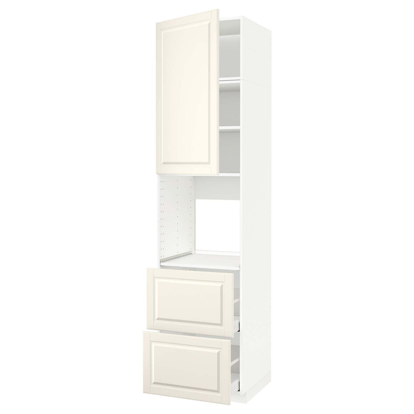 Высокий шкаф - IKEA METOD/MAXIMERA/МЕТОД/МАКСИМЕРА ИКЕА, 240х60х60 см, белый/кремовый