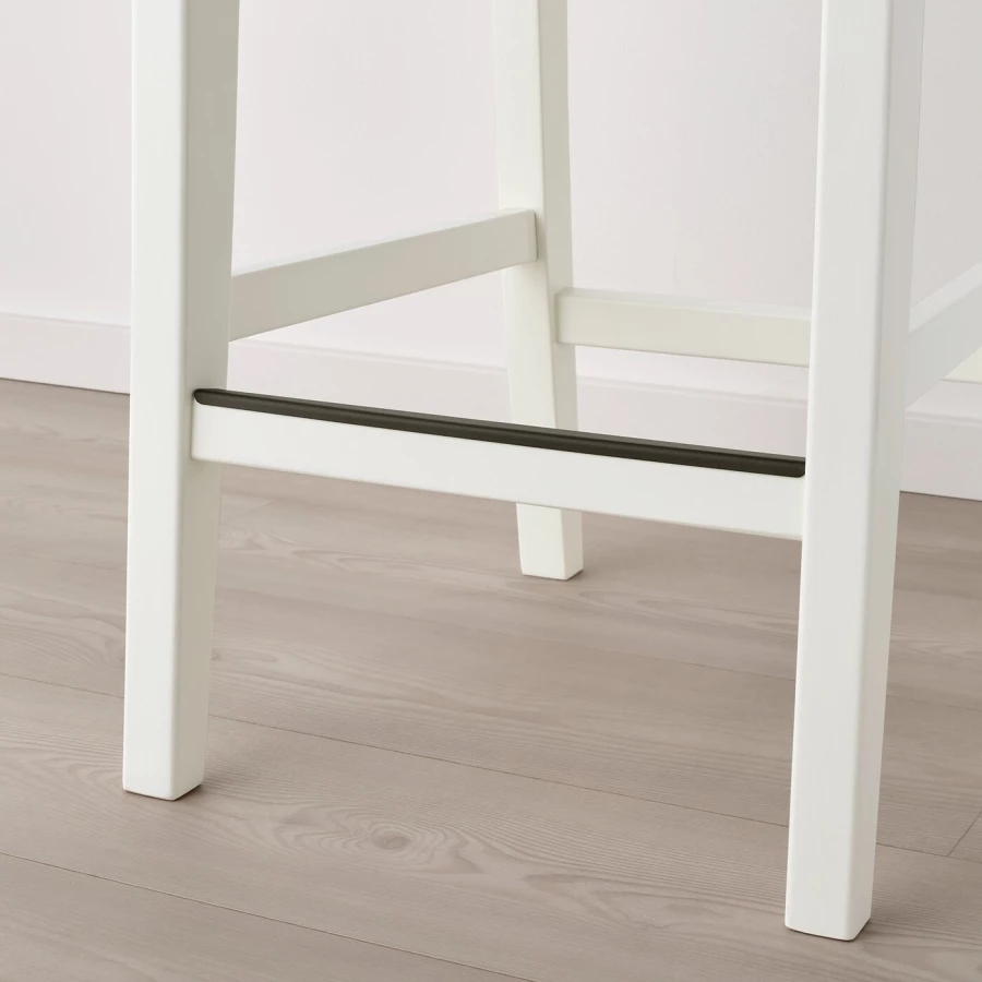 Барный стул со спинкой - INGOLF IKEA/ИНГОЛЬФ ИКЕА, 92х40х45  см, белый (изображение №4)