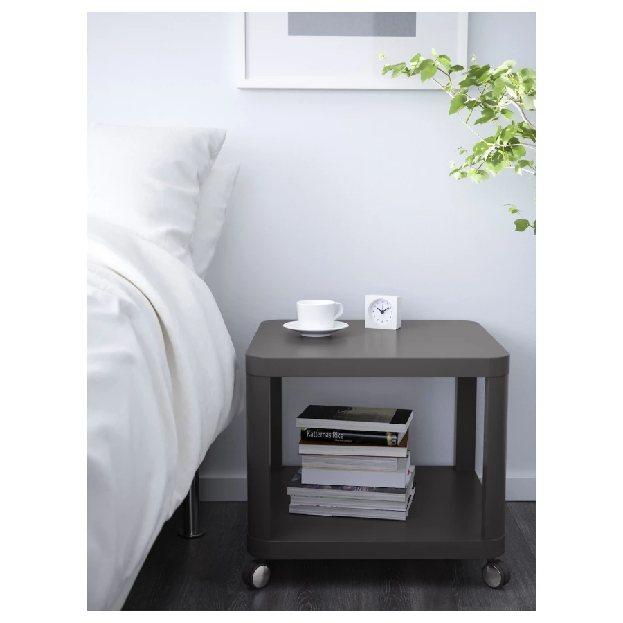 Столик придиванный - IKEA TINGBY/ТИНГБИ ИКЕА, 45х50х50 см, серый (изображение №4)