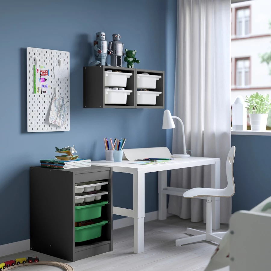Стеллаж - IKEA TROFAST, 34х44х56 см, серый/зеленый/бело-серый, ТРУФАСТ ИКЕА (изображение №2)