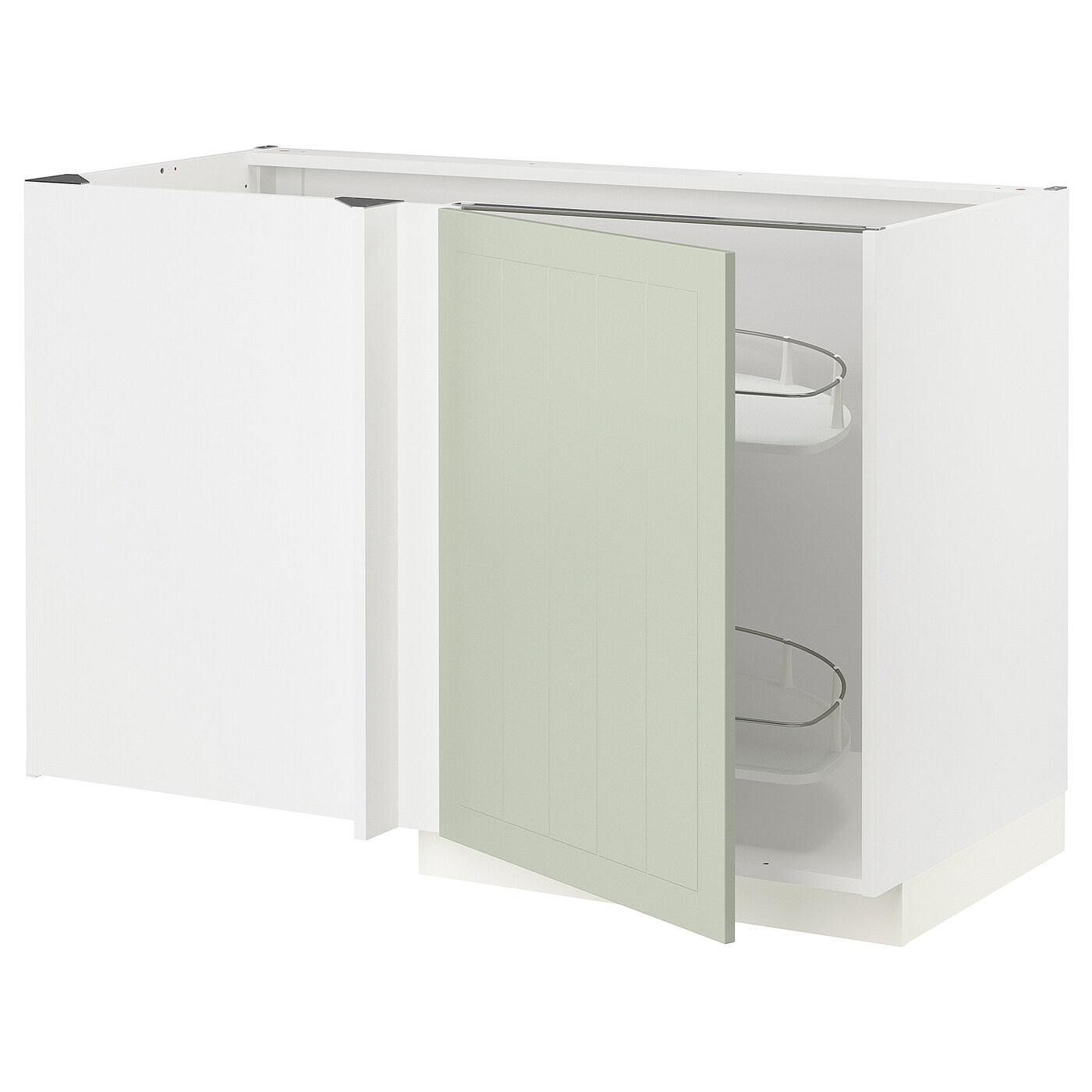 Напольный кухонный шкаф  - IKEA METOD, 88x67,5x127,5см, белый/светло-зеленый, МЕТОД ИКЕА