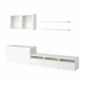 Комплект мебели д/гостиной - IKEA BESTÅ/BESTA LACK, 195x42x300см, белый, БЕСТО ЛАКК ИКЕА