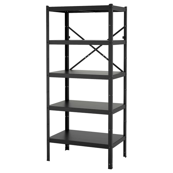 Стеллаж - IKEA BROR, 85х55х190 см, черный, БРУР ИКЕА