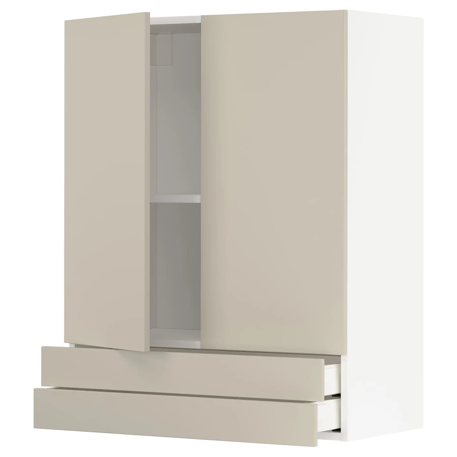 Напольный кухонный шкаф  - IKEA METOD, 100x39x80см, белый/бежевый, МЕТОД ИКЕА (изображение №1)