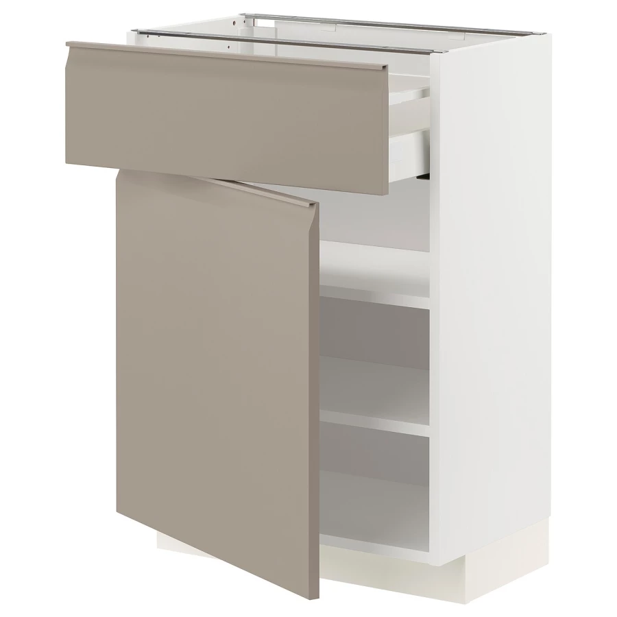 Напольный кухонный шкаф  - IKEA METOD MAXIMERA, 88x39x60см, белый/темно-бежевый, МЕТОД МАКСИМЕРА ИКЕА (изображение №1)