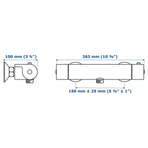 Второе фото. Смесители для душа - VALLAMOSSE IKEA/ ВАЛЛАМОССЕ ИКЕА, 265 мм, хром