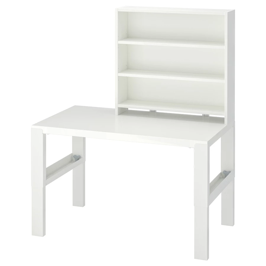 Письменный стол с полкой - IKEA PÅHL/PAHL/ПОЛЬ ИКЕА, 96х58 см, белый (изображение №1)