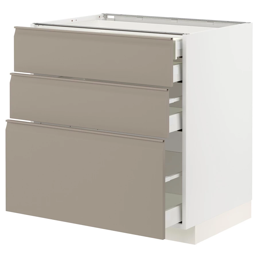 Напольный шкаф  - IKEA METOD MAXIMERA, 88x61,6x80см, белый/серый, МЕТОД МАКСИМЕРА ИКЕА (изображение №1)