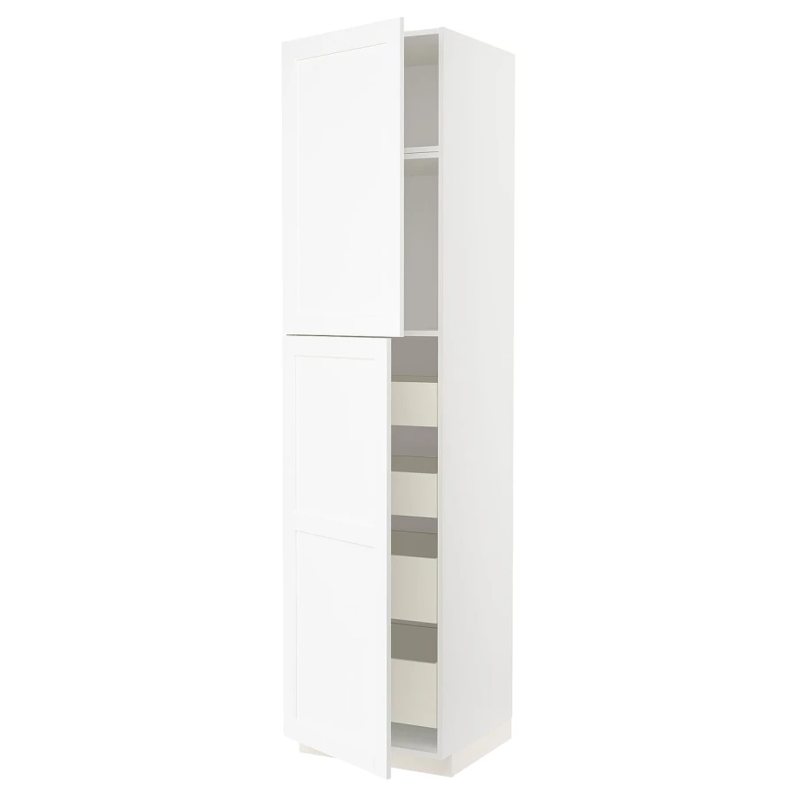 Высокий шкаф - IKEA METOD/MAXIMERA/МЕТОД/МАКСИМЕРА ИКЕА, 60х60х240 см, белый (изображение №1)