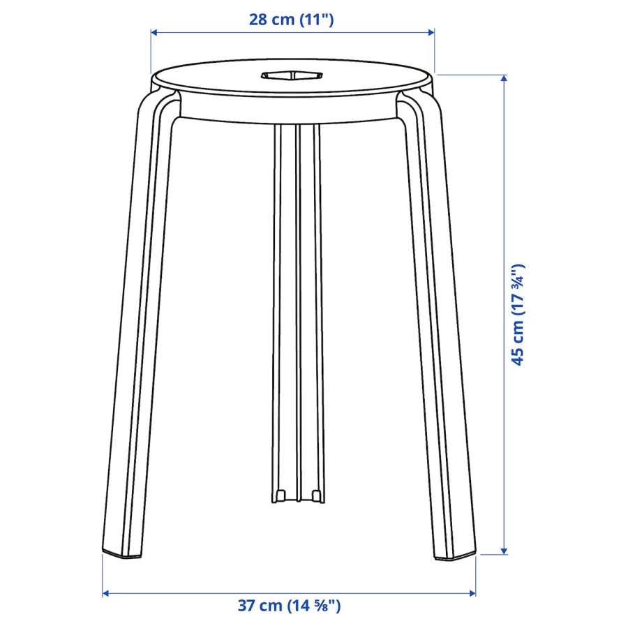 Табурет  - IBBARBO IKEA/ ИКЕА , 45х26 см, бежевый (изображение №3)