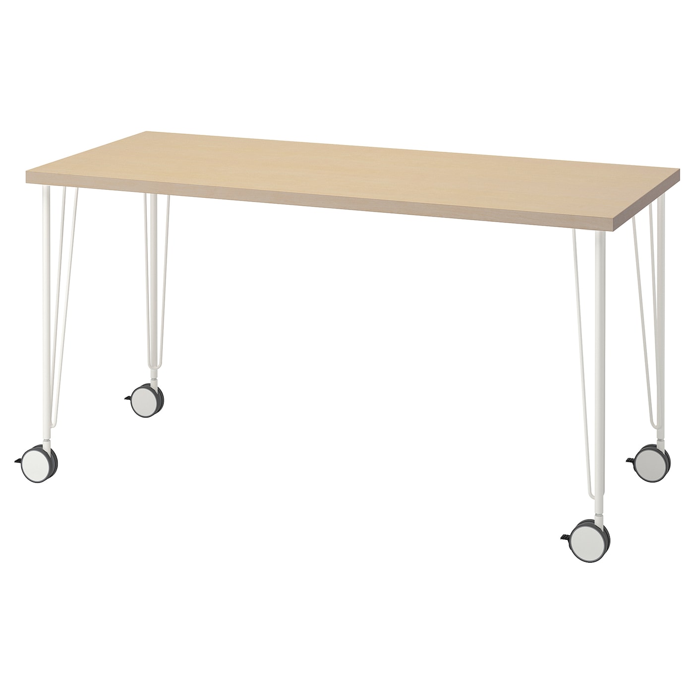 Рабочий стол - IKEA MÅLSKYTT/MALSKYTT/KRILLE, 140х60 см, береза/белый, МОЛСКЮТТ/КРИЛЛЕ ИКЕА