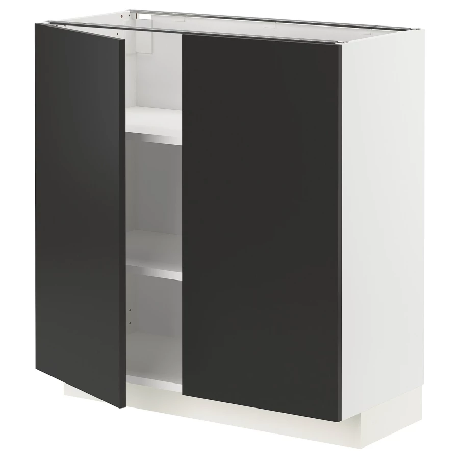 Напольный шкаф - IKEA METOD, 88x39x80см, белый/черный, МЕТОД ИКЕА (изображение №1)