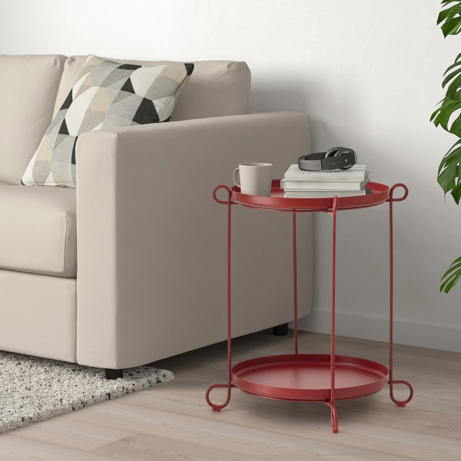 Cтолик-поднос - IKEA LIVELYCKE/ЛИВЛИСКЕ ИКЕА, 50х54 см, красный (изображение №4)