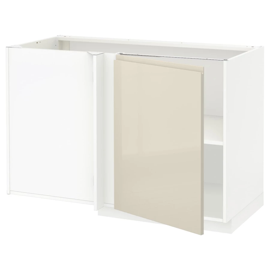Напольный шкаф - IKEA METOD, 88x67,5x127,5см, белый/светло-бежевый, МЕТОД ИКЕА (изображение №1)