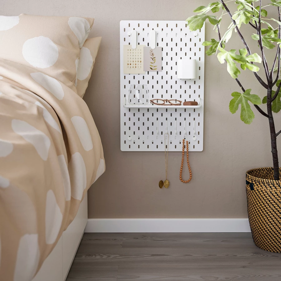 Полка IKEA SKÅDIS/СКОДИС ИКЕА, 32х11 см, белый (изображение №4)