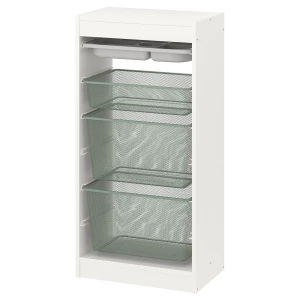 Стеллаж - IKEA TROFAST, 46х30х94 см, белый/серо-зеленый/бело-серый, ТРУФАСТ ИКЕА