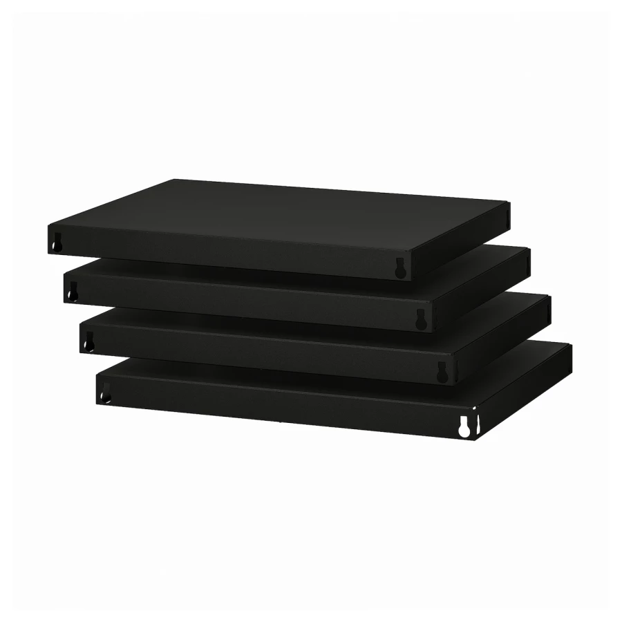 Полка - IKEA BROR/БРОР ИКЕА, 54х5х64 см, черный, 4 шт (изображение №1)