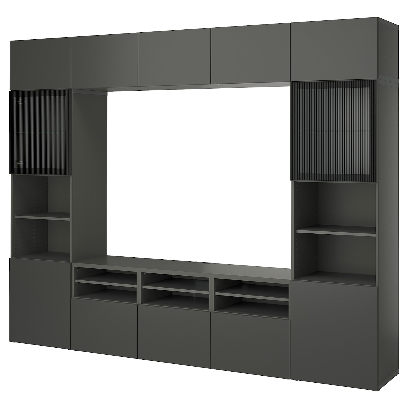 Комплект мебели д/гостиной  - IKEA BESTÅ/BESTA, 231x42x300 см, темно-серый, БЕСТО ИКЕА