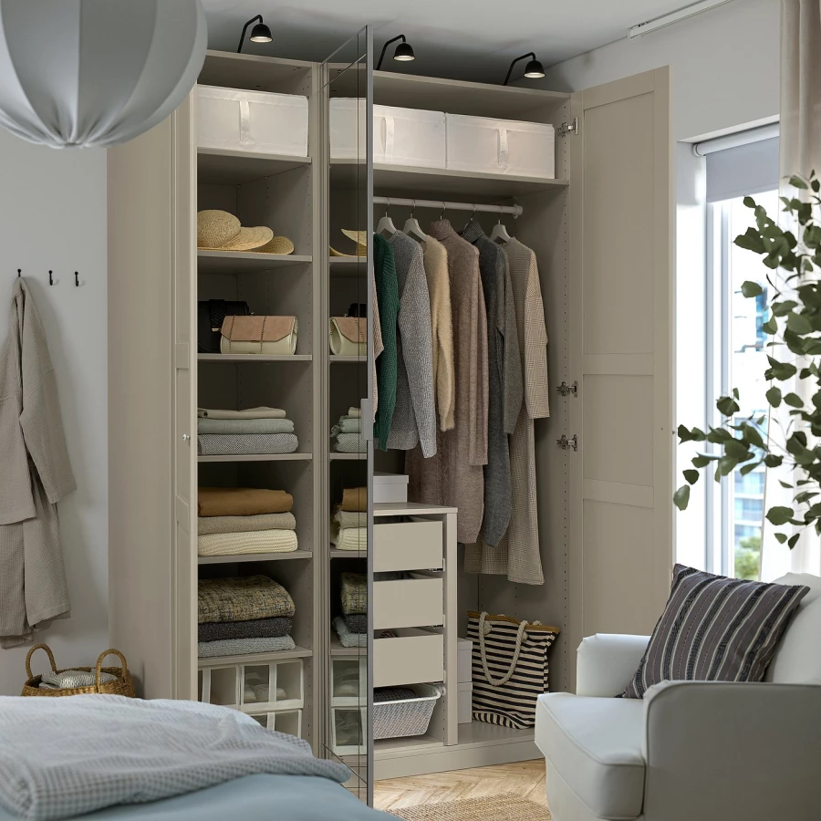 Гардеробная комбинация - IKEA PAX/TYSSEDAL/KAMMARTORP/ ПАКС/ТИССЕДАЛЬ ИКЕА, 236x150x60 см ,бежевый (изображение №3)