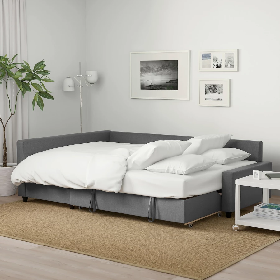 Угловой диван-кровать - IKEA FRIHETEN, 66x151x230см, cерый, ФРИХЕТЭН ИКЕА (изображение №2)