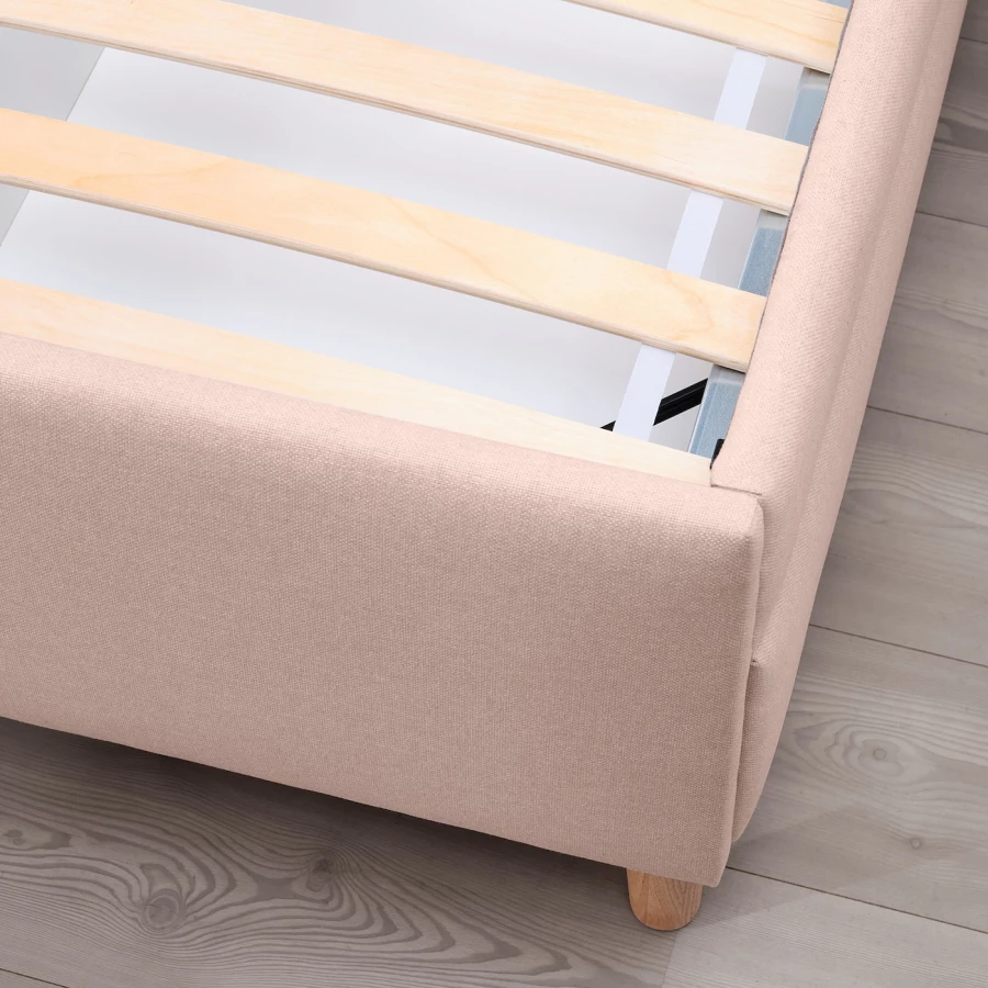 Кровать мягкая с ящиками - IKEA IDANÄS/IDANAS, 200х140 см, бледно розовая, ИДАНЭС ИКЕА (изображение №11)