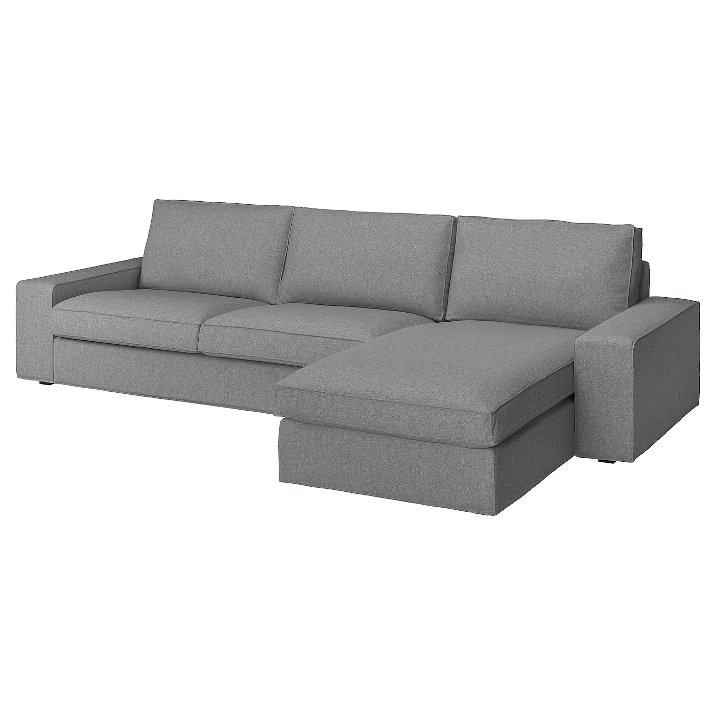 3-местный диван и шезлонг - IKEA KIVIK, 83x95/163x318см, серый/светло-серый, КИВИК ИКЕА