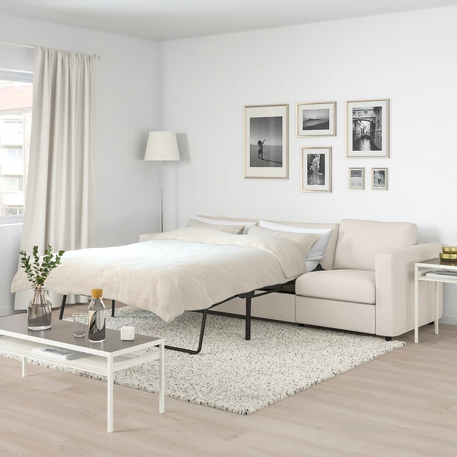 3-местный диван-кровать - IKEA VIMLE, 98x261см, белый, ВИМЛЕ ИКЕА (изображение №2)