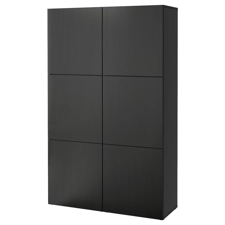 Комбинация для хранения - IKEA BESTÅ/BESTA/БЕСТА/БЕСТО ИКЕА, 120x40x192 см, черный, (изображение №1)