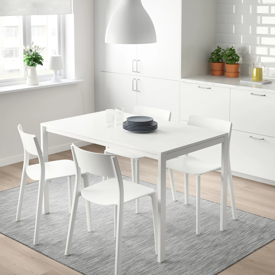 Кухонный стол - MELLTORP/JANINGE IKEA/МЕЛЛЬТОРП / ЙАНИНГЕ  ИКЕА, 125х75х74 см, белый (изображение №2)