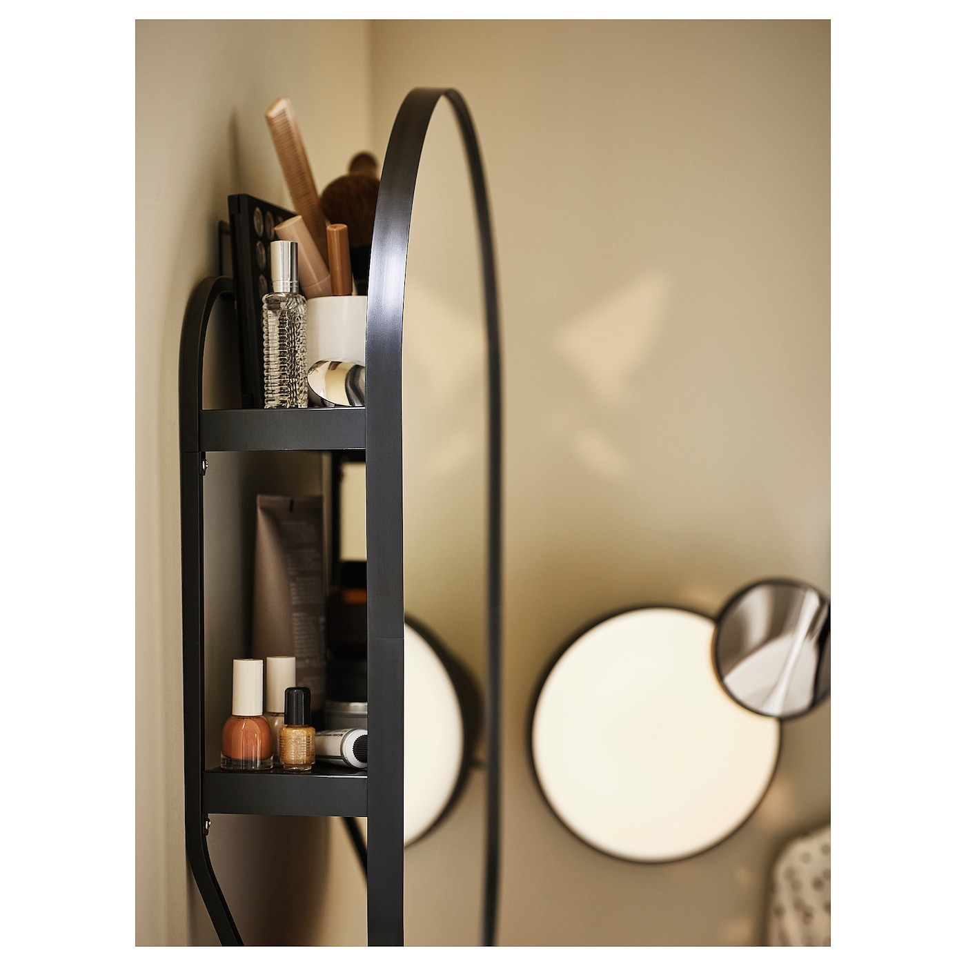 Зеркало настенное - IKEA LINDBYN/ЛИНДБЮН ИКЕА, 70х40 см, черный за