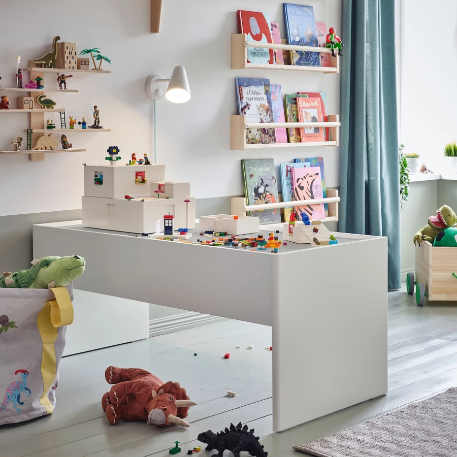 Стол детский - IKEA DUNDRA/ДУНДРЭ ИКЕА, 119x57x52 см, белый (изображение №4)