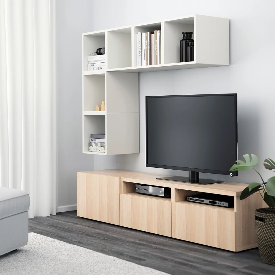 Комплект мебели д/гостиной  - IKEA BESTÅ/EKET, 180x40x170 см, белый, БЕСТО\ЭКЕТ ИКЕА (изображение №2)