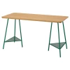 Письменный стол - IKEA ANFALLARE/TILLSLAG, 140х65 см, бамбук/зеленый, АНФАЛЛАРЕ/ТИЛЛЬСЛАГ ИКЕА