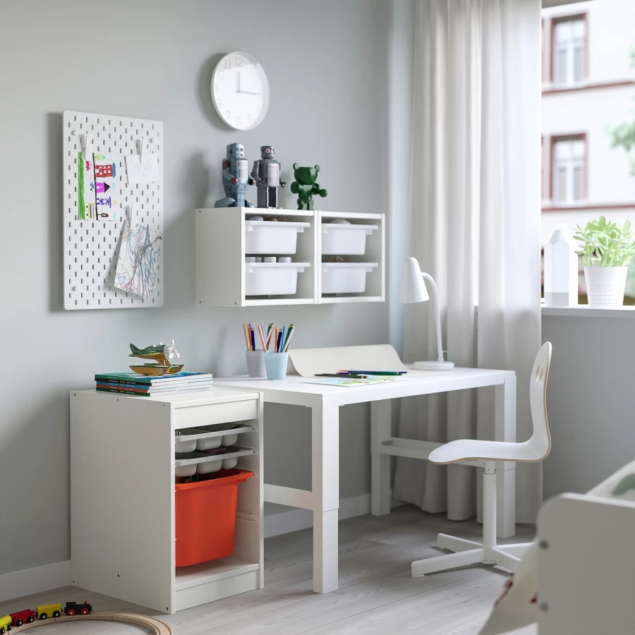 Стеллаж - IKEA TROFAST, 34х44х55 см, белый/серый/оранжевый, ТРУФАСТ ИКЕА (изображение №2)