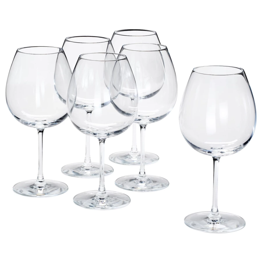 Набор бокалов для красного вина, 6 шт. - IKEA STORSINT, 670 мл, прозрачное стекло, СТОРСИНТ ИКЕА (изображение №1)
