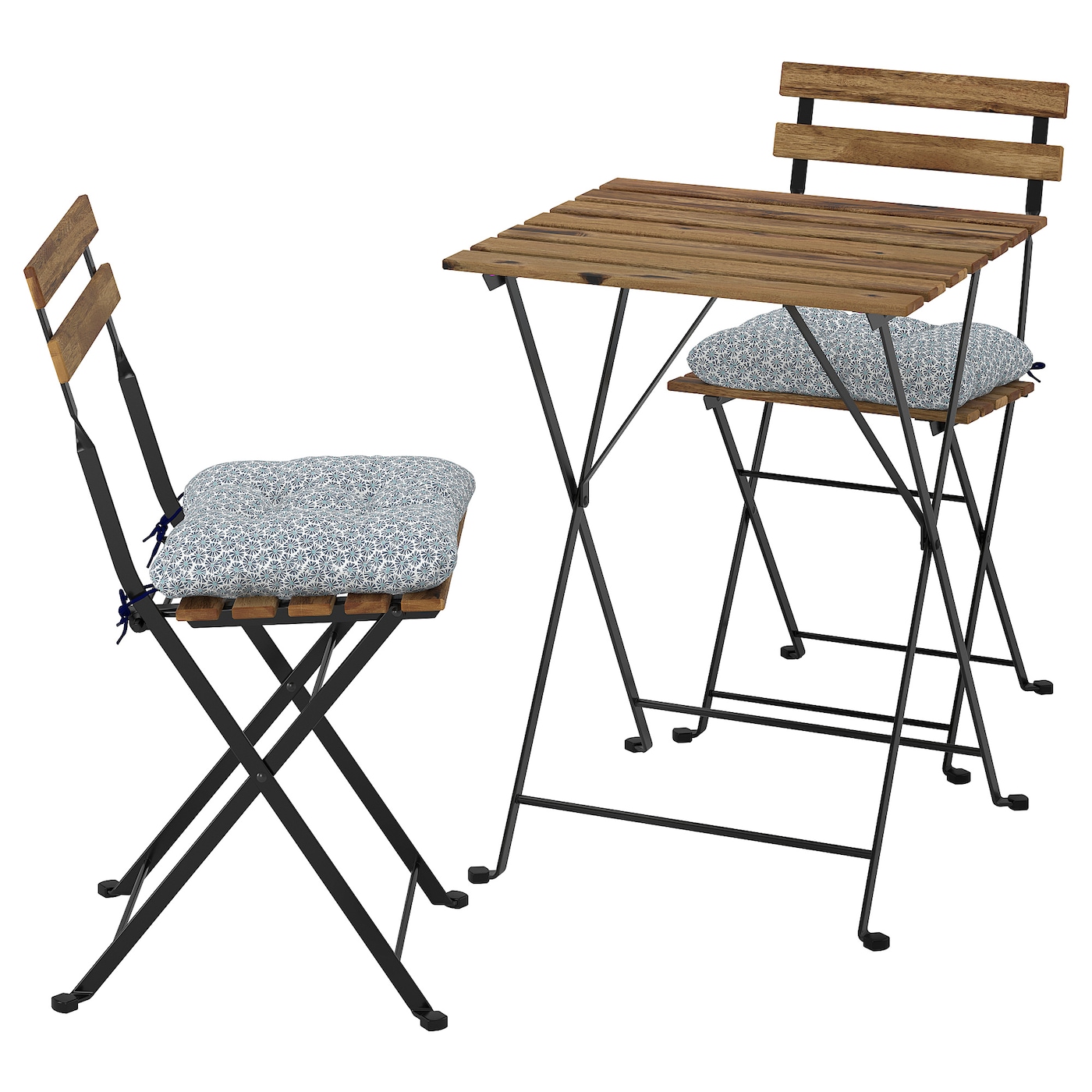 Стол и 2 стула - TÄRNÖ / TАRNО IKEA/  ТЭРНО ИКЕА,  85х55 см, коричневый/серый
