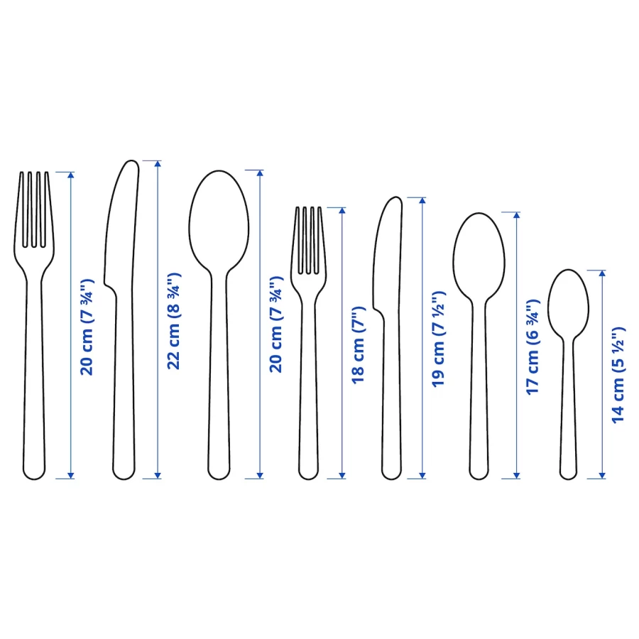 Набор столовых приборов, 56 шт. - IKEA 365+, нержавеющая сталь, ИКЕА 365+ (изображение №5)