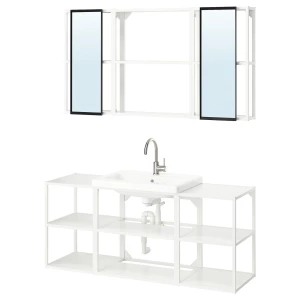 Комбинация для ванной - IKEA ENHET, 140х43х65 см, белый, ЭНХЕТ ИКЕА