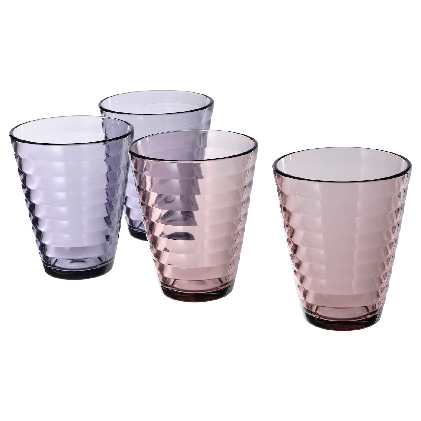 Набор стаканов, 4 шт. - IKEA GLASMAL, 340 мл, розовый/лиловый, ГЛАСМАЛ ИКЕА