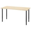 Письменный стол - IKEA MITTCIRKEL/OLOV, 140х60х63-93 см, сосна/черный, МИТЦИРКЕЛЬ/ОЛОВ ИКЕА
